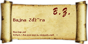 Bajna Zóra névjegykártya